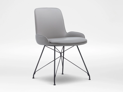 WING - Leather chair with metal legs _ CAMERICH