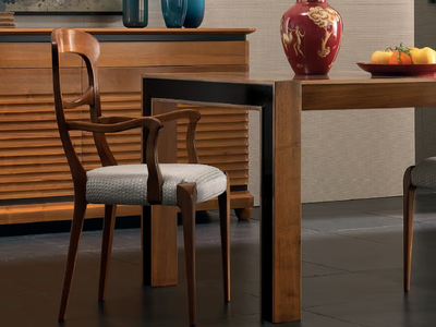 ELETTRA DAY - Upholstered wooden chair with armrests _ Cantiero