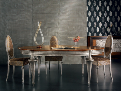 ÉTOILE DAY - Extending oval silver leaf table _ Cantiero