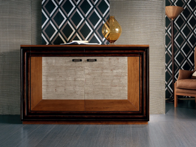 ÉTOILE DAY - Silver leaf sideboard with doors with drawers _ Cantiero
