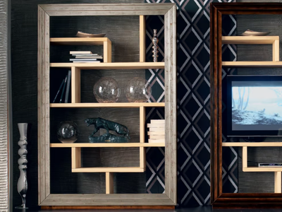 ÉTOILE DAY - Wall-mounted silver leaf bookcase with TV stand _ Cantiero