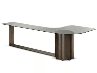 FLORIO - Glass and steel side table _ Cantori