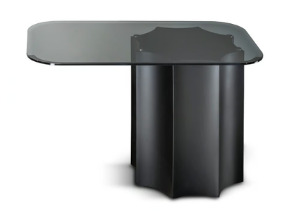 FLORIO - Rectangular glass and steel high side table _ Cantori