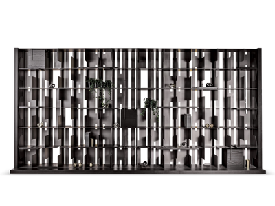 HONG KONG - Freestanding sectional aluminium and wood bookcase _ Cantori