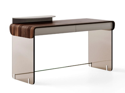ADAM - Wood and glass writing desk with drawers _ Capital Collection