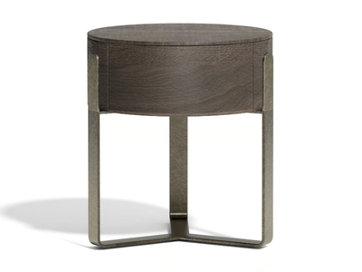 AUREA - Round wooden bedside table with drawers _ Capital Collection