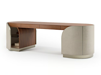 DUNA PLUS - Leather writing desk with drawers _ Capital Collection