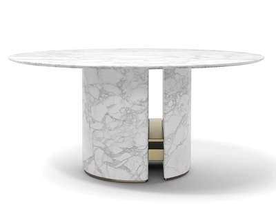 ERCOLE - Round marble dining table _ Capital Collection