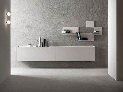 ATELIER - Suspended wooden sideboard with sliding doors _ Capo d’Opera