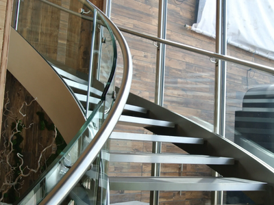 Open staircase - Open staircase with central stringer _ Capoferri Serramenti
