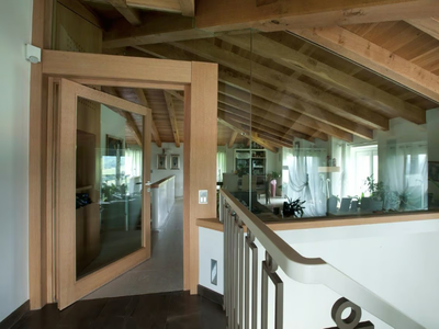 SC80-100 - Pivot energy-saving exterior wooden entry door _ Capoferri Serramenti