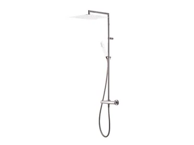 RIGOLETTO SQUARE 01-0800Q-CR/01-0900Q-CR - Wall-mounted shower panel with diverter