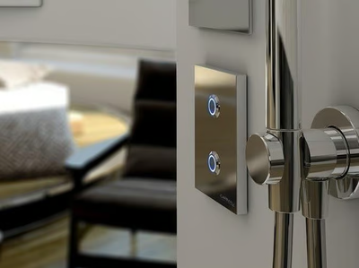 SWITCH CONTROL 2 BOTTONS CHROMOTHERAPY - Wall-mounted brass remote control tap with chromotherapy