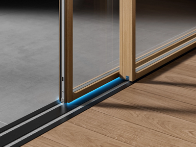 SKYLINE NØFORCE - Wooden lift and slide patio door with magnetic levitation