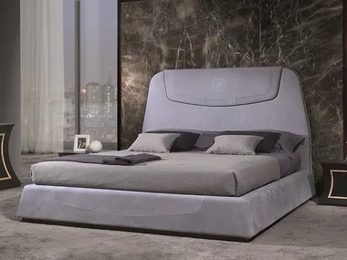 MADISON - Leather double bed with high headboard _ carpanelli