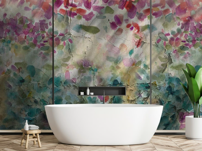 ACQUERELLO - Glass-fibre bathroom wallpaper _ Carta da Parati Artistica