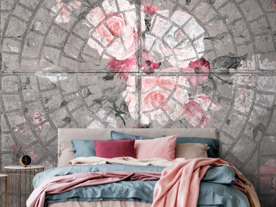 DESIGN RETRO - Washable vinyl wallpaper with floral pattern _ Carta da Parati Artistica