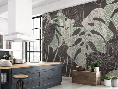 FOGLIA LARGA - Washable vinyl wallpaper _ Carta da Parati Artistica