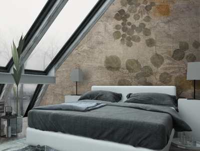 FOGLIE LARGHE - Washable vinyl wallpaper with floral pattern _ Carta da Parati Artistica