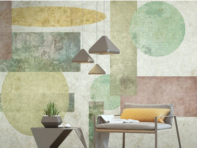 GEOMETRICA ANNI 20 - Geometric washable vinyl wallpaper _ Carta da Parati Artistica