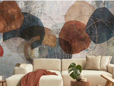 GEOMETRICO MATERICO - Washable vinyl wallpaper _ Carta da Parati Artistica