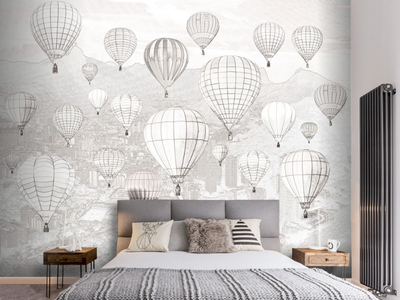 MONGOLFIERE - Washable vinyl wallpaper _ Carta da Parati Artistica