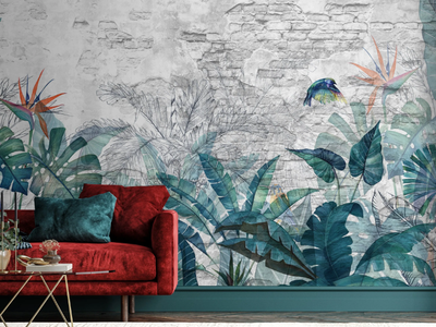 NATURA SU MURO - Washable Tropical vinyl wallpaper _ Carta da Parati Artistica