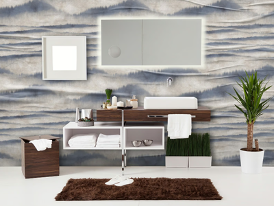ONDE MORBIDE - Glass-fibre bathroom wallpaper _ Carta da Parati Artistica