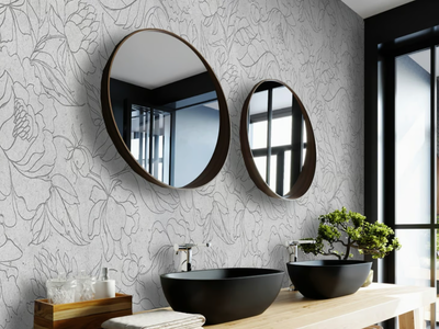 TEXTURE E FIORI - Glass-fibre bathroom wallpaper _ Carta da Parati Artistica