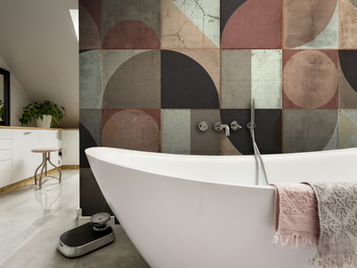 VINTAGE STYLE - Glass-fibre bathroom wallpaper _ Carta da Parati Artistica