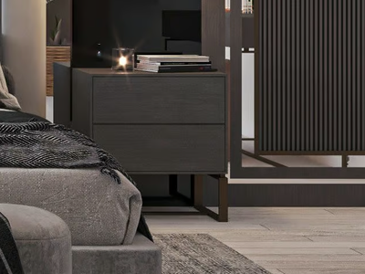 CALIPSO - Rectangular wooden bedside table with drawers _ CASA +39