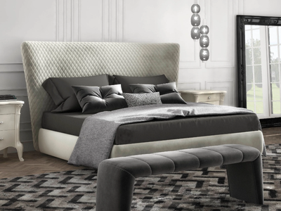 EOS - Fabric double bed with upholstered headboard _ CASA +39