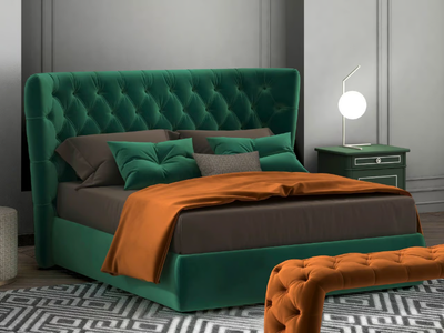 FLY - Upholstered fabric double bed with tufted headboard _ CASA +39