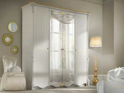 GIULIETTA - Mirrored wooden wardrobe