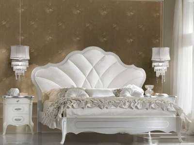 GIULIETTA - Wooden double bed with upholstered headboard _ CASA +39