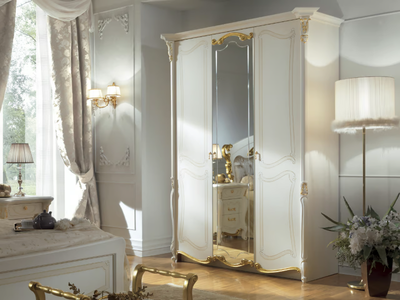LA FENICE - Mirrored wooden wardrobe
