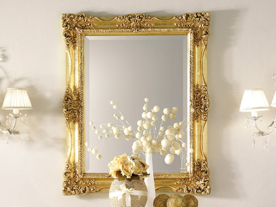LA FENICE - Rectangular framed wall-mounted mirror