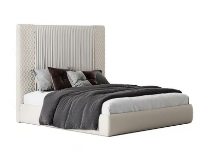 MOON - Fabric double bed with upholstered headboard _ CASA +39