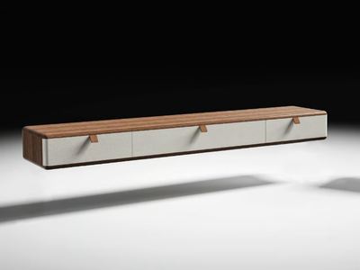 PARADIGMA - Rectangular wall-mounted wooden console table _ CASA +39