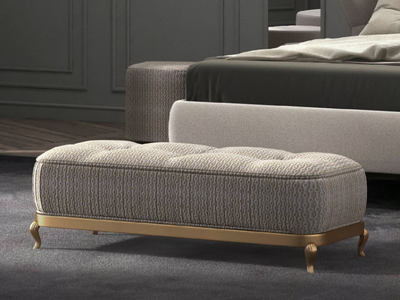 PRESTIGE 2 - Upholstered rectangular fabric pouf
