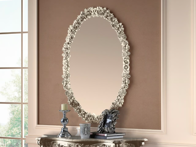 PRESTIGE - Oval framed wall-mounted mirror