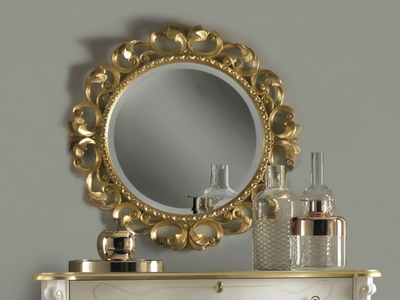 ROSSINI - Round framed wall-mounted mirror