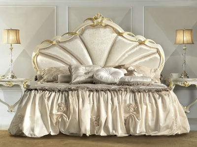 ROSSINI - Wooden double bed with upholstered headboard _ CASA +39