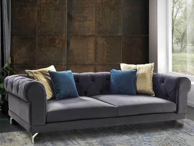 RUBINO - 2 seater tufted fabric sofa