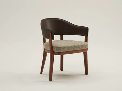 CHLOE - Upholstered leather and fabric chair with armrests _ Casa Covre