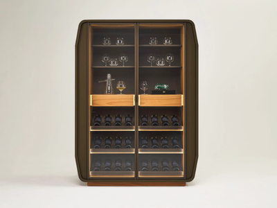 ENO - Wooden display cabinet with integrated lighting _ Casa Covre
