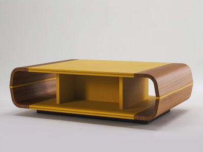 ISCHIA - Rectangular wooden coffee table with leather details _ Casa Covre