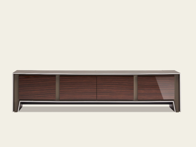 LIDO - Leather-covered wooden sideboard _ Casa Covre