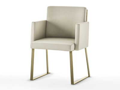 PALIO - Leather chair with armrests _ Casa Covre
