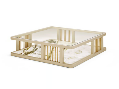 AUDREY - Square tempered glass coffee table _ Casa Magna